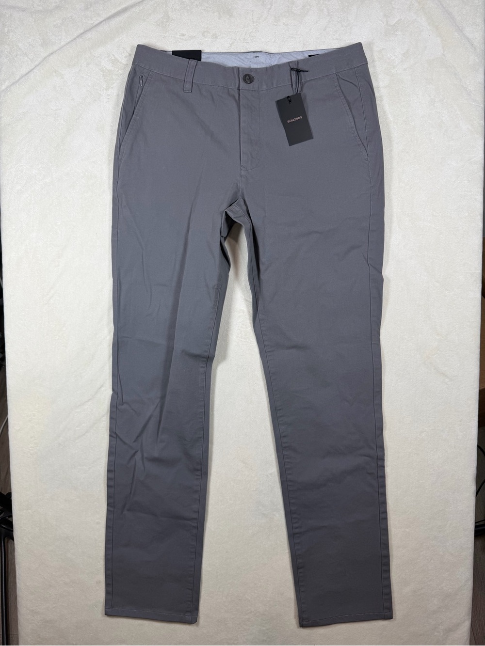 NWT Bonobos 32W Stretch Washed Gray Slim Chinos Classic Pants